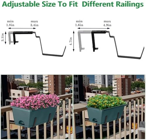 OYEAL Railing Planter Box Set of 2 Hanging Planters for Fence - Image 6