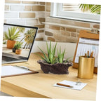 Cabilock Cement Planter Pot Vintage Driftwood Design for Succulents Artistic Home Office Decor Planter Sturdy Imitation Tree Root Flowerpot for - Image 7