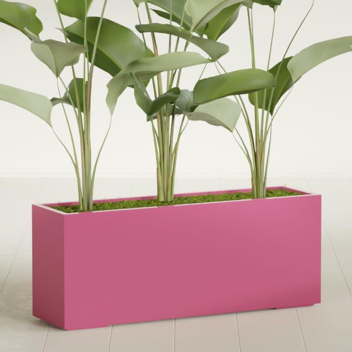 Greenline Leo Tall Rectangular Fiberglass Planter, Outdoor Planter Box - Image 2