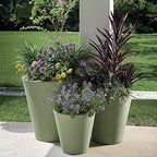Crescent Garden Madison Planter– Weather-Resistant, Double Walled Indoor/Outdoor Plant Pot with Drain Hole – Durable All-Season Flower Container, 16" W (Slate) - Image 5