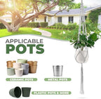 Sorbus Macrame Plant Hanger [4 Pack] Indoor Outdoor Hanging Plant Pots Cotton Rope, Elegant for Home, Patio, Garden - Image 5