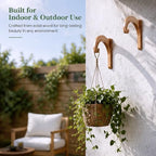 2 Pack Wooden Plant Hanger Bracket 7.5 Inch, Solid Wood Wall Hooks for Macrame Plant Hangers, Lanterns, Bird Feeders, Dream Catchers, Boho Indoor Outdoor Decor, Housewarming Gift - Image 5