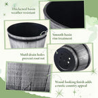 8 Pcs 8 Pcs Whiskey Barrel Planters with Drainage Holes, Silver - Image 6