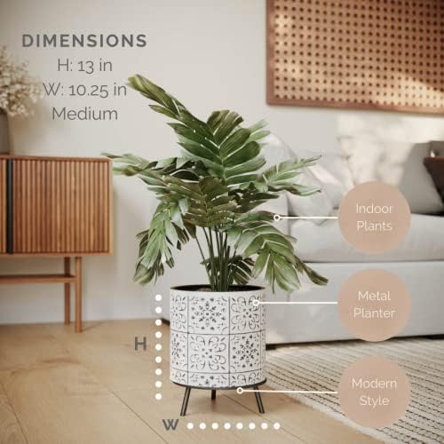 EverNest Tristan Neutral Minimal White and Black Modern Style Planter with Nyra Stand, SelectBase Plant Pots, Indoor Planter, Boho Home Decor, Minimalist Pot for Plants (Medium, Black) - Image 2