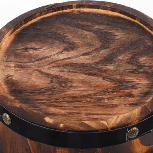 LIOOBO Wood Wine Barrel Decor: Whiskey Bucket Decoration, Vintage Flower Planter Container, Barrels for Decor Party - Image 2