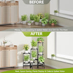 Cawukege 8 Tier Plant Stand Indoor, Tiered Plant Stand Outdoor for Multiple Plants, Corner Plant Shelf for Patio Balcony Porch Garden Living Room House, Black - Image 4