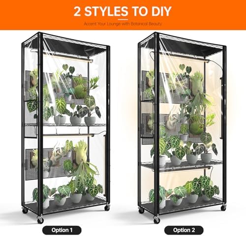 Bstrip Indoor Greenhouse with Grow Light and Pegboard, 29.5x13.8x59in - Image 6