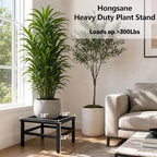 Metal Heavy Duty Plant Stand Indoor Outdoor,18 Inch Large Plant Stands Riser,Tall Wrought Iron Pedestal Holders for Flower Pot,Outside Rust-Proof Black Flower Display Shelf for Patio,1-Pack - Image 2