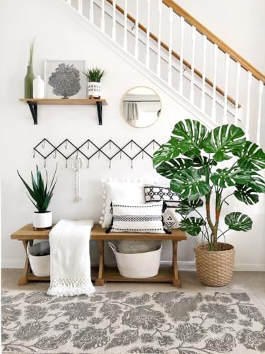 GnFlus Large Artificial Monstera Plant in Pot, 4ft Fake Palm Tropical Split Leaf Tree with UV Protection Faux Monstera Plant for Indoor Outdoor Home Office Garden Decoration, 13 Leaves - Image 3