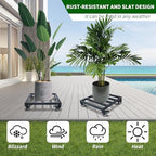 1 Pack 14 Inch Square Metal Plant Caddy with Wheels, 400 Lbs - Image 4
