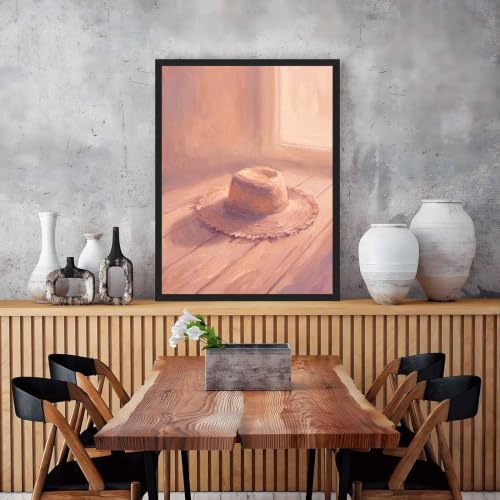 Straw Hat Still Life Wall Art, Black Framed Impressionist Print - Image 7