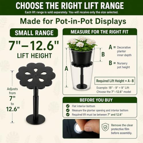 Adjustable Plant Risers for Inside Pots, 7-12.6 Inch Lift Height - Image 2