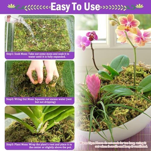 Riare 3.3LB Premium Sphagnum Moss for Plants- 60QT Natural Dried Plant Moss - Image 4