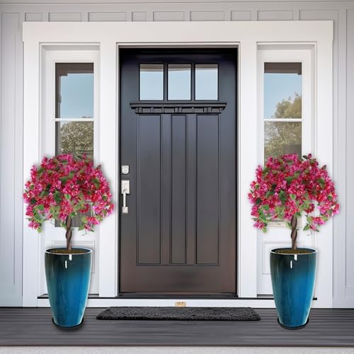2PCS 21in Tall Planter for Outdoor Plants Large Flower Pots Blue - Image 4