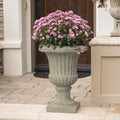 Merax 26.5 Inches Italian Urn Planter, Antique Garden Urn for Patio & Indoor Decor, Handmade Classic Planter, Antique Green by Merax