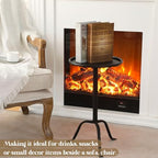 RattanView 2 Pcs Metal Martini Table Black Small Side Round Drink Table - Image 5