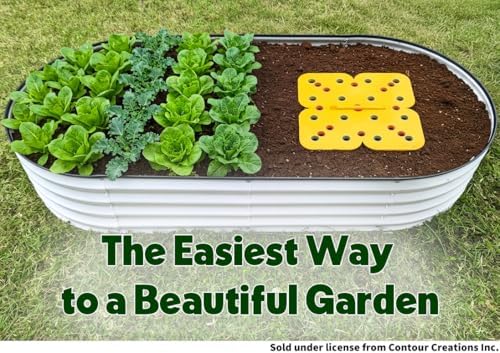 Galvanized Raised Garden Beds Outdoor 4×2×1 ft with Seed & Seedling Spacer Tool Kit // Tool-Free Metal Garden Box & Square Foot Gardening Seed Template for Organized Vegetable & Fruit Planting - Image 4