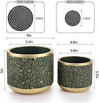 6 +4.4 Inch Cement Planter Decorative Pots with Drainage Hole for All House Plants, Succulents, Flowers, and Cactus (Green) - Image 6