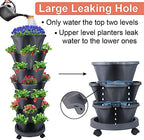 GameXcel Vertical Planter Tower - 7 Tier Stackable Garden Planters with Wheels and Tools Plant Pots for Strawberry Herb Flower and Vegetable Indoor Outdoor Use Dark Gray - Image 3