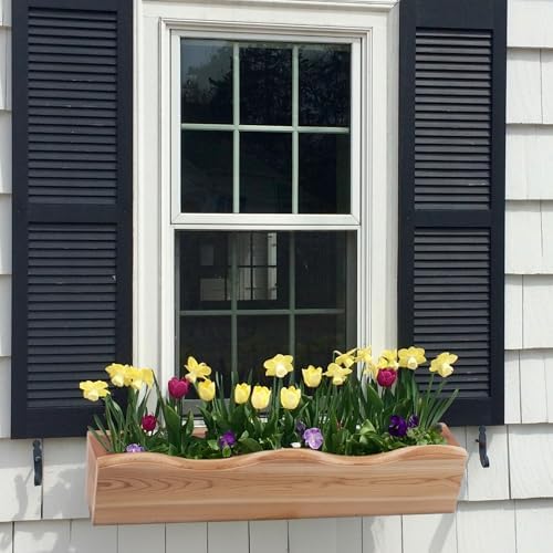 All Things Cedar Window Planter Box, Wall Mount, Natural, 22 x 7 x 6 in - Image 6
