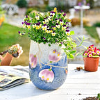 Sungmor 10.6 Inch Hand Painted Ceramic Succulent Plant Pot - Gray Purple - Image 6