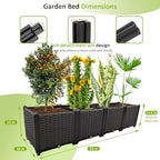 Large Planters for Outdoor Plants Rectangular Raised Garden Bed Elevated Planter Boxes Patio Balcony Deck for Planting Flowers, Vegetables, Tomatoes, and Herbs - Image 3