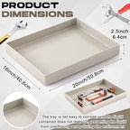 Maxdot 20 x 16 x 2.5 Inches Polypropylene Utility Tray Multifunctional Rectangular Plastic Containment Tray for Lab Kitchens Cosmetics Work Benches Shelf Use - Image 2