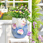 Sungmor 10.6 Inch Hand Painted Ceramic Succulent Plant Pot - Gray Purple - Image 4