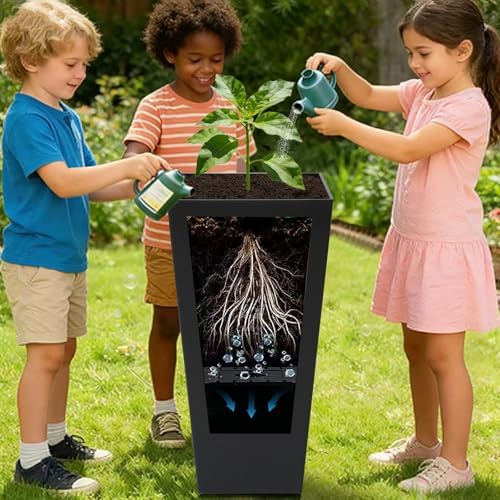 2PCS 30" Tall Planters Large Square Planter with Inner Tray,Outdoor Modern - Image 5
