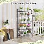 GIOTORENT Plant Stand Outdoor Indoor 5 Tier Metal Waterproof - 53.2" Plant Shelf for Patio, Balcony, Living Room, Large Capacity Tiered Plant Rack, Black - Image 5