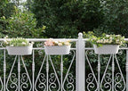 Dahey 15 Inches Railing Planter Box 3 Pcs Metal Hanging Flower Pots, White - Image 4