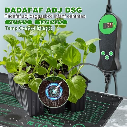 GOLOPET Seedling Heat Mat with Thermostat Pack of 4, Dual Certified by MET and UL Plant Heating Mat Pad Equipped with A Temperature Probe, It Automatically Maintains A Constant Temperature - Image 4