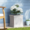 Lightweight Concrete Planters, 13.75 Inch, Antique White by Noeko