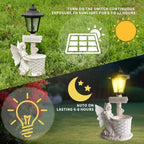 Solar Angel Fairy Garden Outdoor Statues with Solar Lantern and Flowerpot Welcome Sign Decor Angel Figurines Sculptures Resin Outdoor Statues for Patio Yard Lawn Mom Grandma Gifts - Image 4