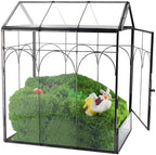 HighFree Geometric Plant Terrarium with Lid (Black with Side Door) by HighFree