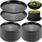 20 Packs 18 Inches Extra-Large Black Plant Saucers for Indoor Outdoor Use Heavy Duty Plastic Plant Trays for Planter Bulk Flower Pot Drip Trays to Catch Water, 4 to 20 Inch by Planterhoma