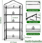 Indoor Greenhouse with Grow Lights, 4-Tier Mini Greenhouse w/Multiple Modes Plant Lights & Waterproof Base Mat & Zippered Door, Walk-in Green House for Growing Plants, Seed Starting, Seed Tray - Image 5