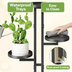 iDavosic.ly 4 Tier Plant Stand Indoor Outdoor, Tiered Corner Shelf, Black - Image 4