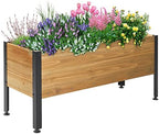 OIPRTGFJ Wood Rectangular Garden Planter Box Raised Garden Bed Outdoor,Planters for Outdoor Plants 37x13x15in Elevated Planter Box for Herbs Vegetables Flowers Great for Patio Deck Balcony by OIPRTGFJ