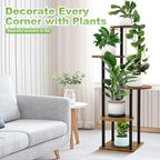 5 Tier Plant Stand Indoor Corner Tall Shelf for Multiple Plants - Image 4