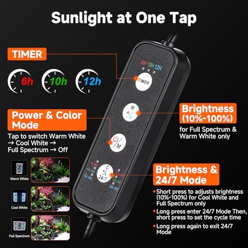 fishkeeper Clip On Aquarium Stream Light with 24/7 Mode(80W) - Image 2