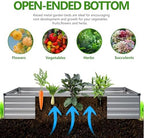 2PCS 9x3x1ft Galvanized Raised Garden Bed,Outdoor Planter Box Metal Patio Kit Planting Bed for Vegetables Flowers Herb,Silver - Image 2