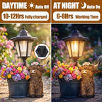 Highland Cow Outdoor Statue with Solar Lights and Flower Pot - Image 3
