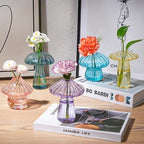 Mushroom Vase, Set of 10 Colored Glass Propagation Stations Vases - Image 6