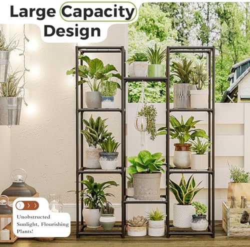 Bamworld Plant Stand Outdoor Metal Plant Shelf for Multiple Plants Large Plant Holder Waterproof for Garden Living Room Patio Morden Home Decor Gardening Gifts - Image 3