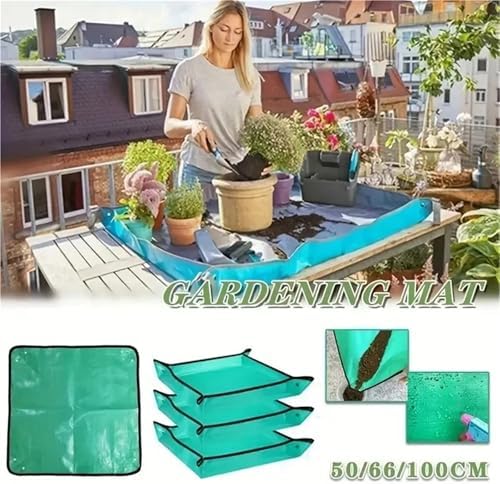 Repotting Mat 1pc Planting Mat PE Gardening Potting Mat DIY Foldable Waterproof Flower Plant Transplanting Mats for Gardening Tools(1pc 68cm) - Image 3