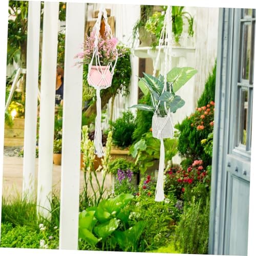 Sosoport 10pcs Macrame Plant Hanger Cotton Flower Pot Holder for Decoration for Balconies and Stylish Hanging for Plant - Image 6