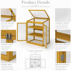 LAZZO Wooden Cold Frame Greenhouses for Outdoors, 2-Tier Garden Cabinet - Image 6