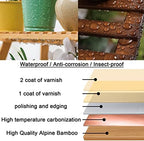 4-Tier Ladder Plant Stand, Multi Plant Pot Holder Bamboo Garden Shelves Storage Organizer Rack, 4 Colors Folding Flower Plant Stand Display Rack for Patio Garden Living Room - Image 5