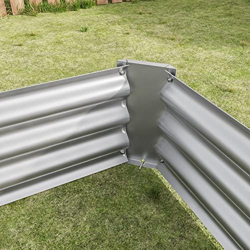 LifeSky Metal Raised Garden Bed for Backyard: 12-Inch Back-Saver Height for Pain-Free Planting - 6x3x1ft Rectangle Planter Box Holds 17 cu ft Soil - Durable Galvanized Steel Frame for Vegetables & Flo - Image 4